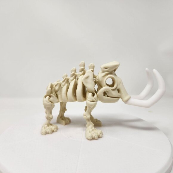 3D Printed Flexi Factory Articulated Mammoth Dinosaur Skeleton 7" x 4" - Picture 3 of 7